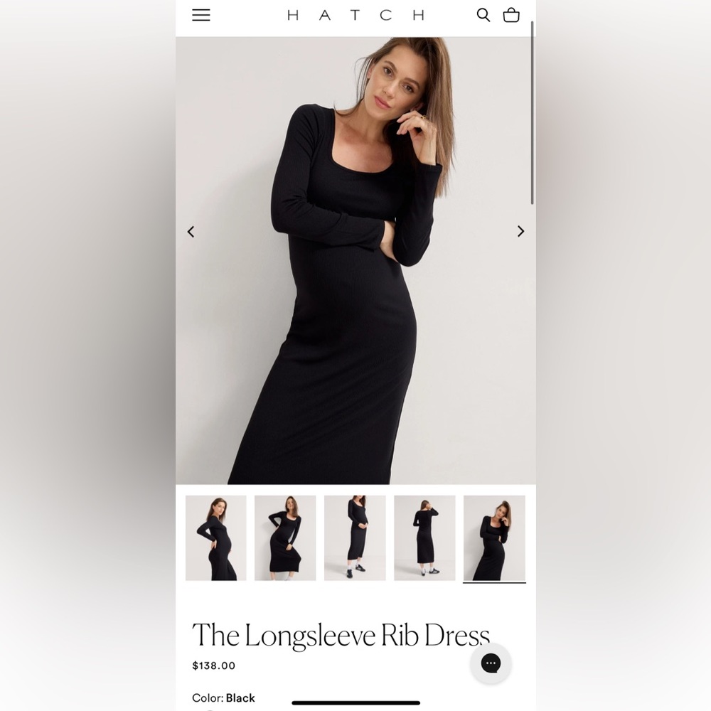 Hatch Longsleeve Ribbed Maternity Dress - Size 1
